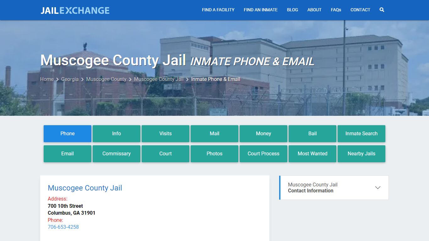 Inmate Phone - Muscogee County Jail, GA - Jail Exchange