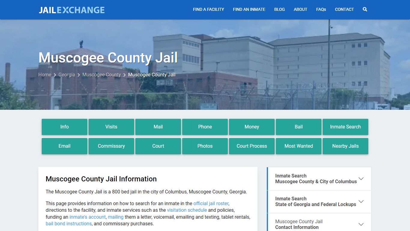 Muscogee County Jail, GA Inmate Search, Information